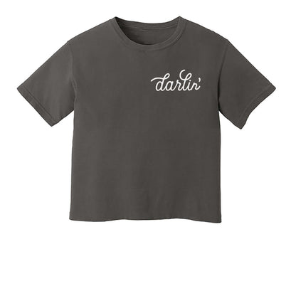 Darlin' Cursive Washed Crop Tee