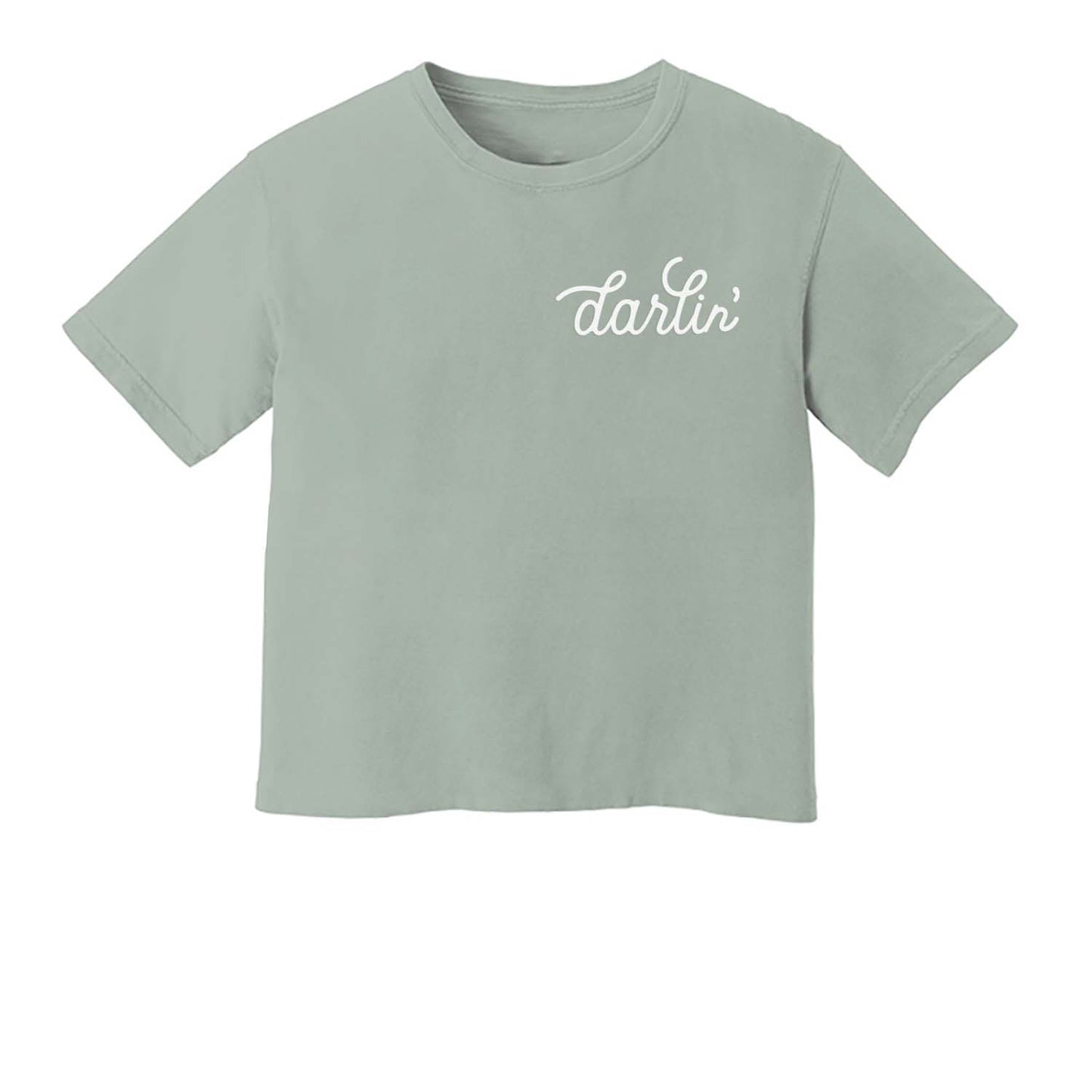 Darlin' Cursive Washed Crop Tee