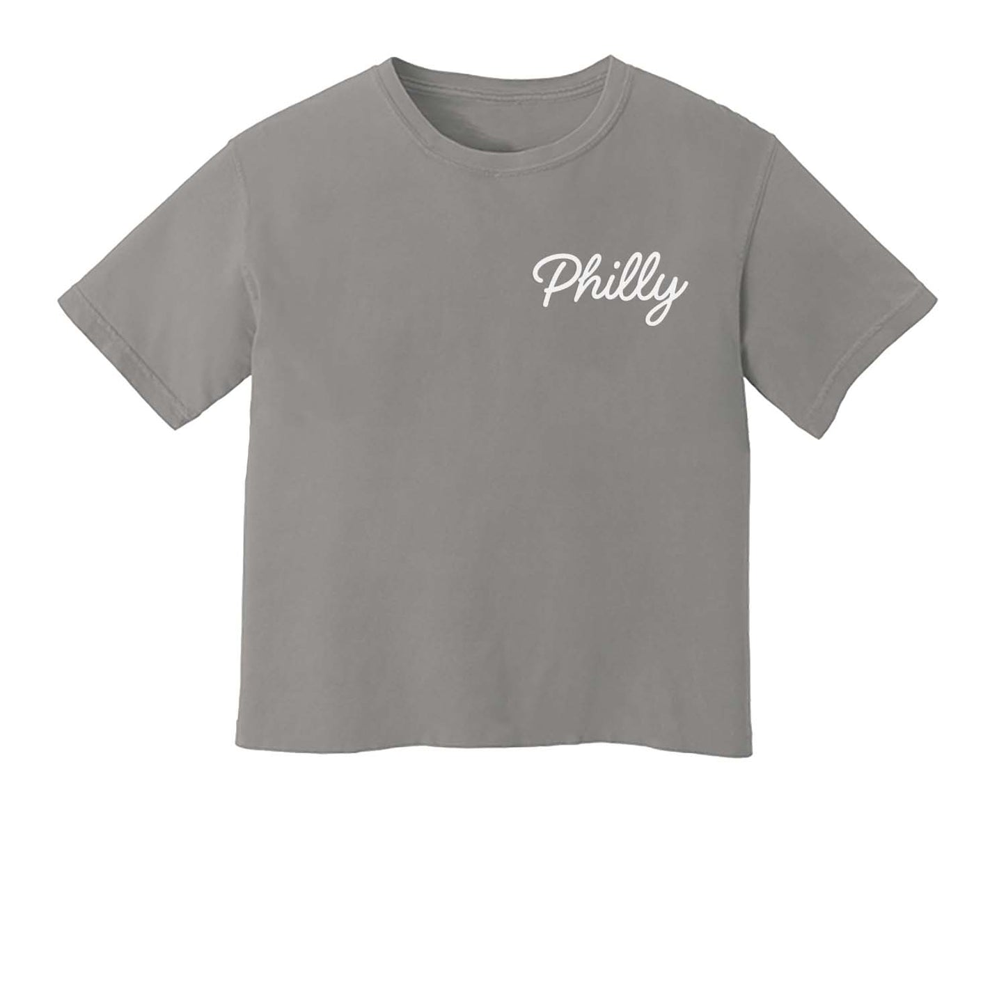 Philly Cursive Washed Crop Tee