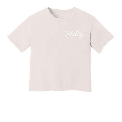 Philly Cursive Washed Crop Tee