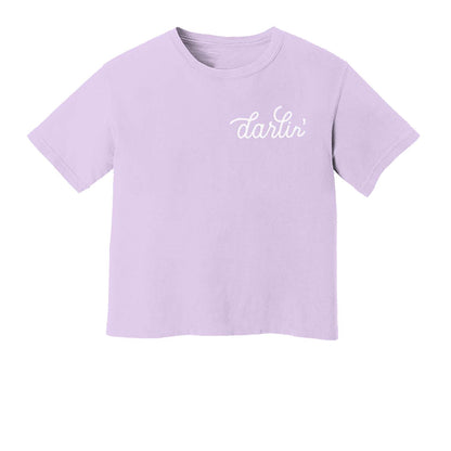 Darlin' Cursive Washed Crop Tee