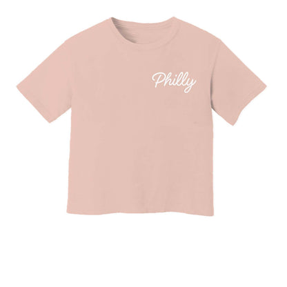 Philly Cursive Washed Crop Tee