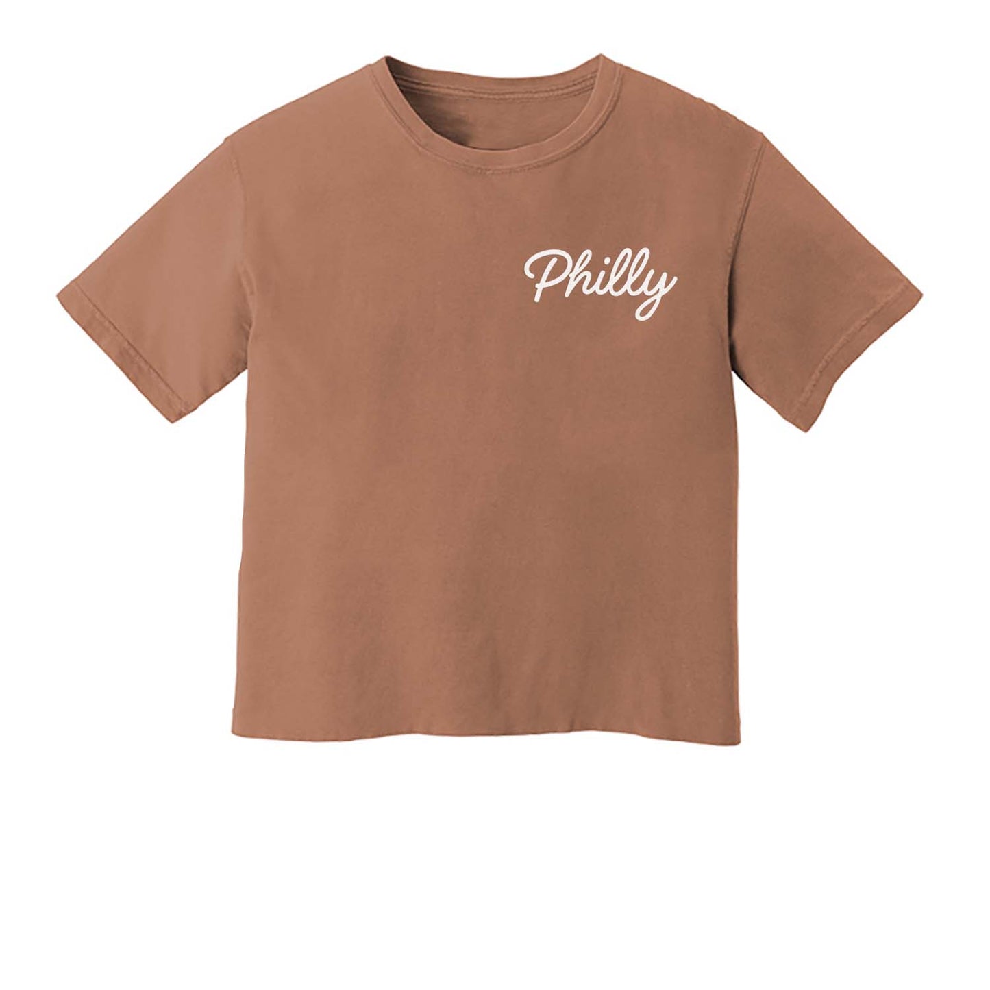 Philly Cursive Washed Crop Tee