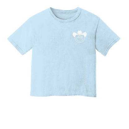 Howdy Cowboy Cursive Washed Crop Tee