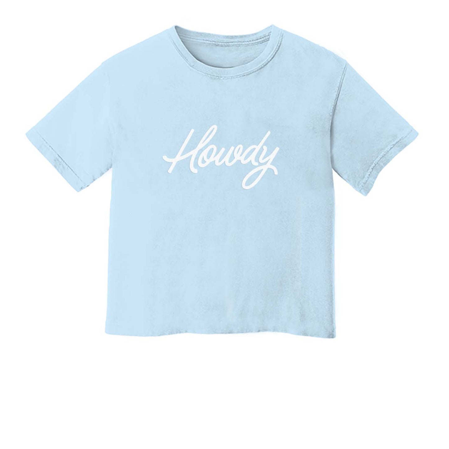 Howdy Cursive Washed Crop Tee