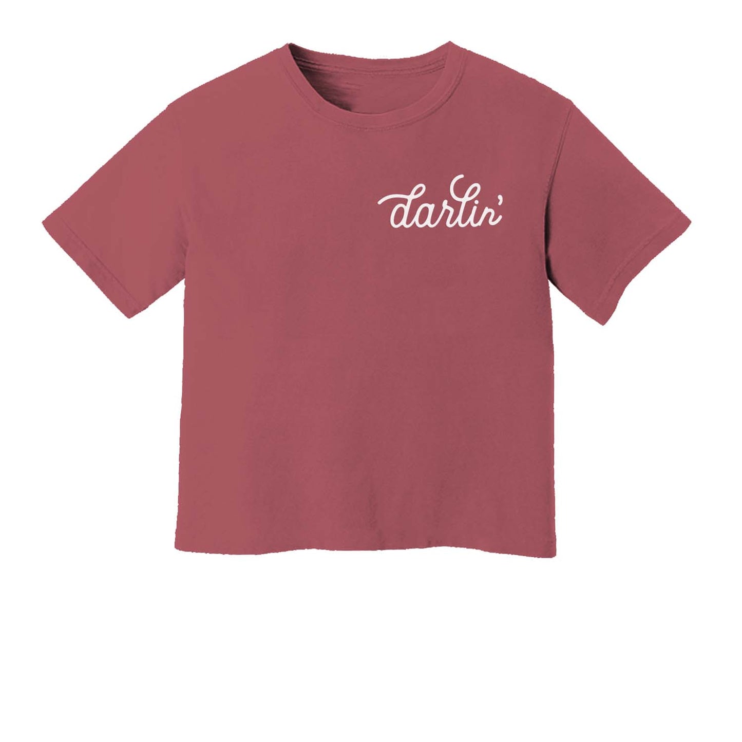 Darlin' Cursive Washed Crop Tee