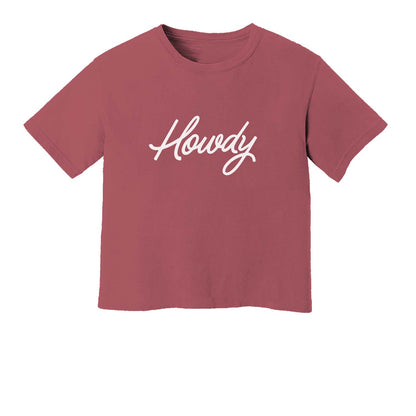 Howdy Cursive Washed Crop Tee