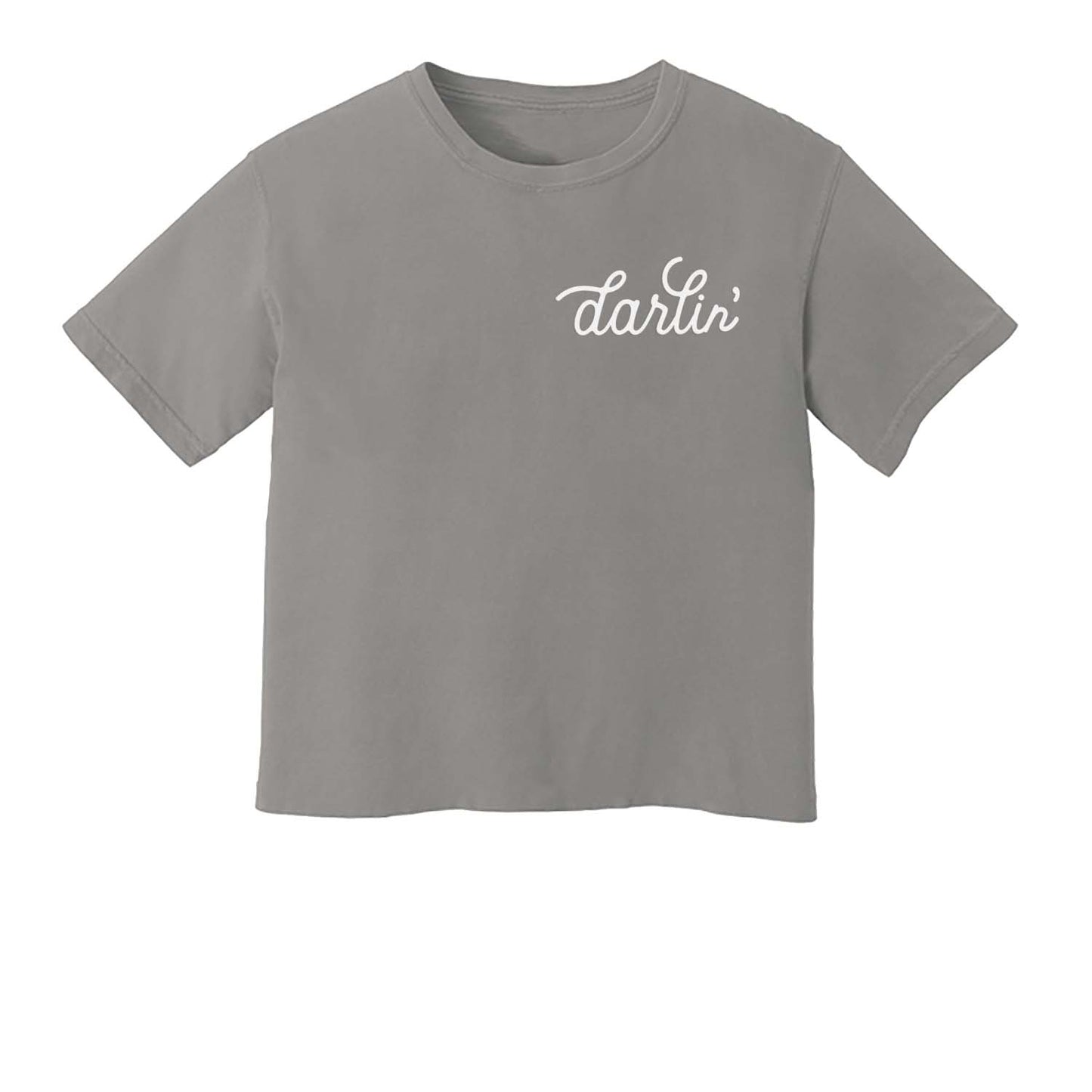 Darlin' Cursive Washed Crop Tee