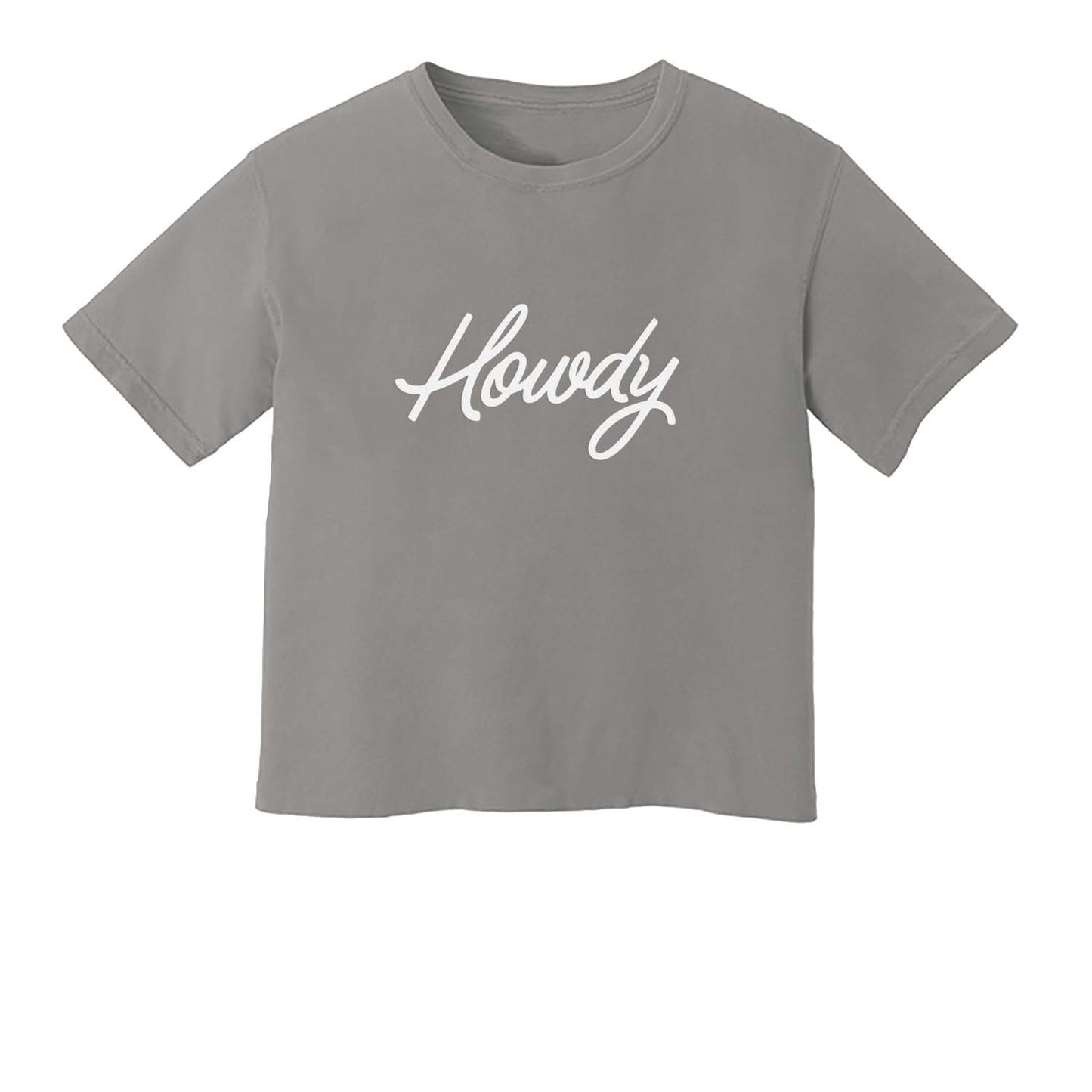 Howdy Cursive Washed Crop Tee