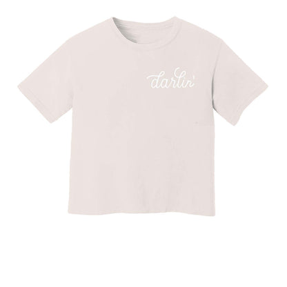 Darlin' Cursive Washed Crop Tee