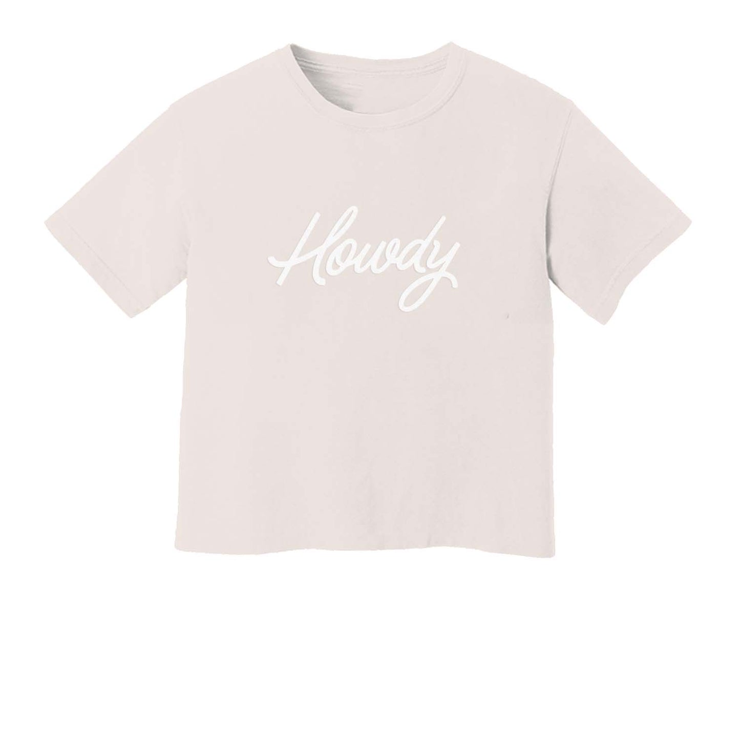 Howdy Cursive Washed Crop Tee