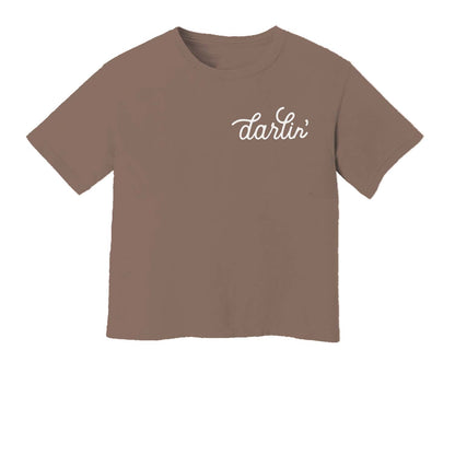 Darlin' Cursive Washed Crop Tee