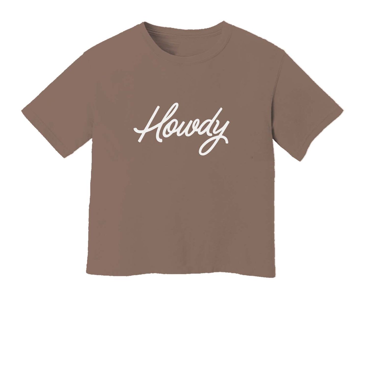 Howdy Cursive Washed Crop Tee