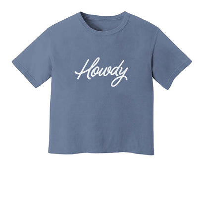 Howdy Cursive Washed Crop Tee