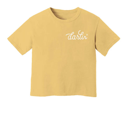 Darlin' Cursive Washed Crop Tee