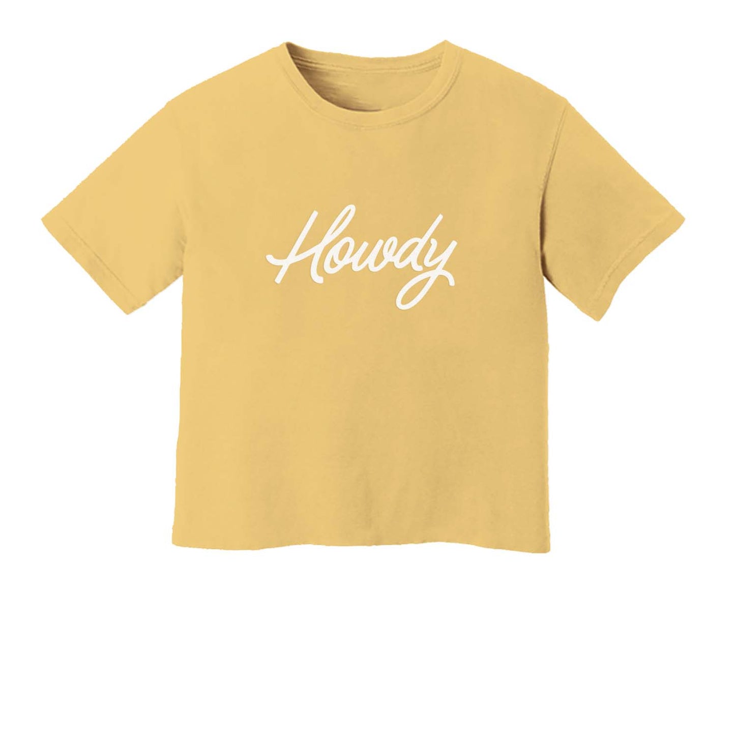 Howdy Cursive Washed Crop Tee