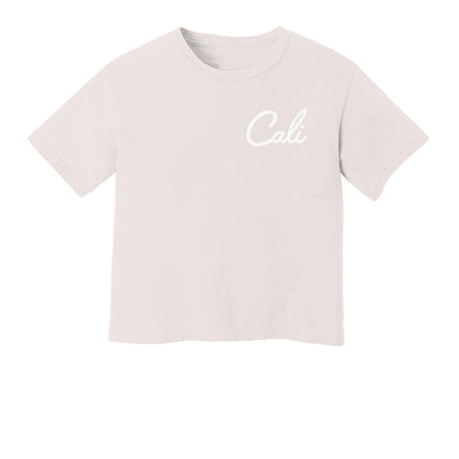 Cali Cursive Washed Crop Tee