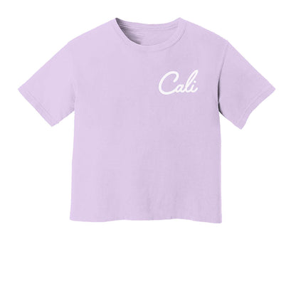 Cali Cursive Washed Crop Tee