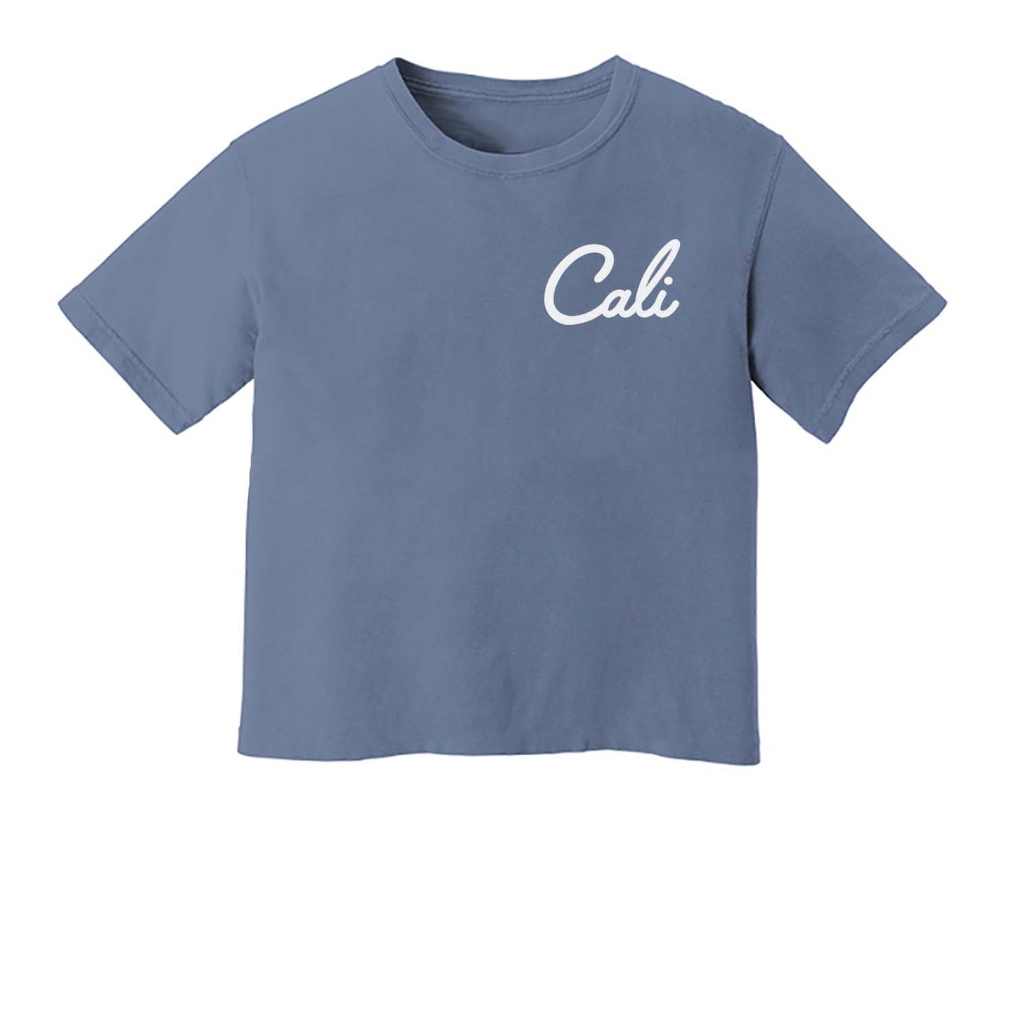 Cali Cursive Washed Crop Tee