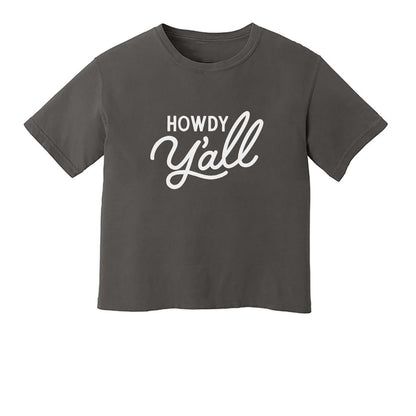 Howdy Y'all Washed Crop Tee