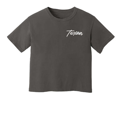 Texan Cursive Washed Crop Tee