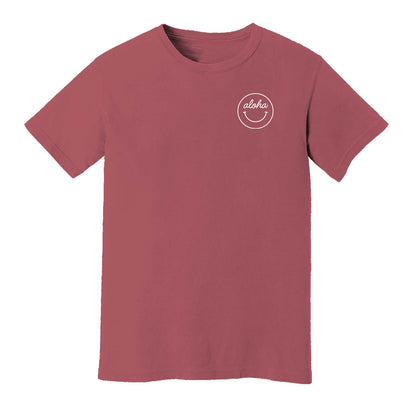 Aloha Cursive Smiley Face Washed Tee