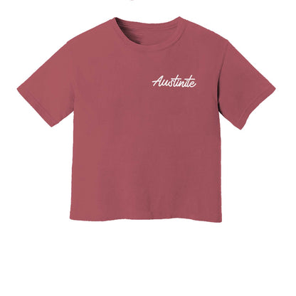 Austinite Cursive Washed Crop Tee