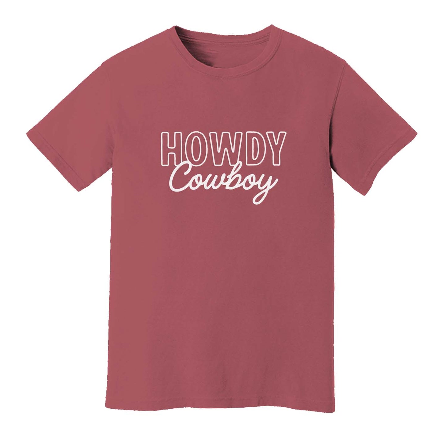 Howdy Cowboy Stacked Washed Tee