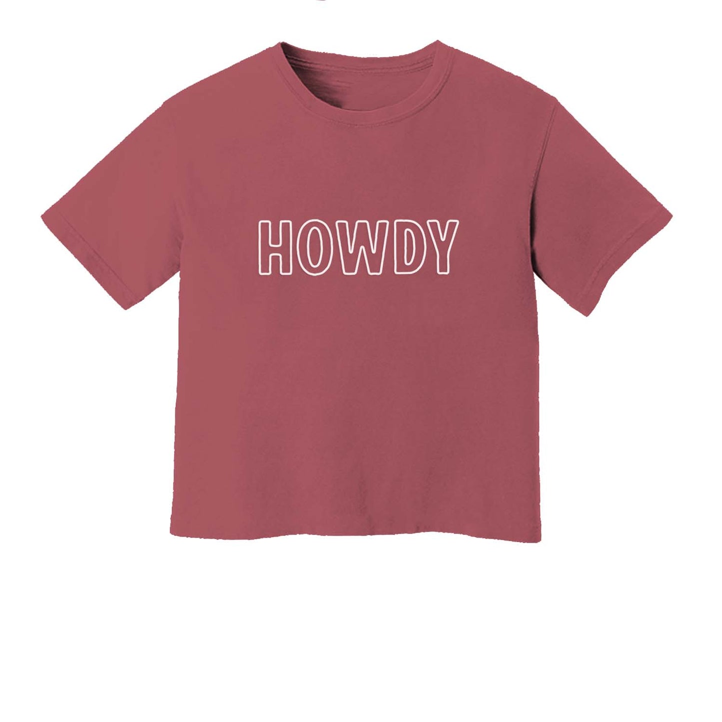 Howdy Outline Washed Crop Tee