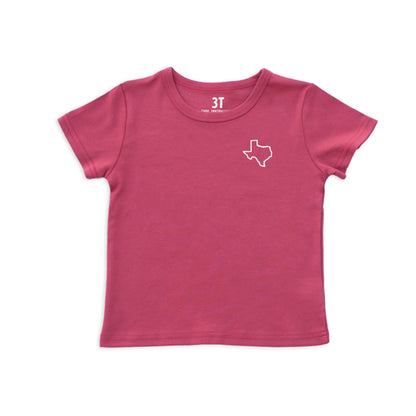 Texas State Outline Kids Tee