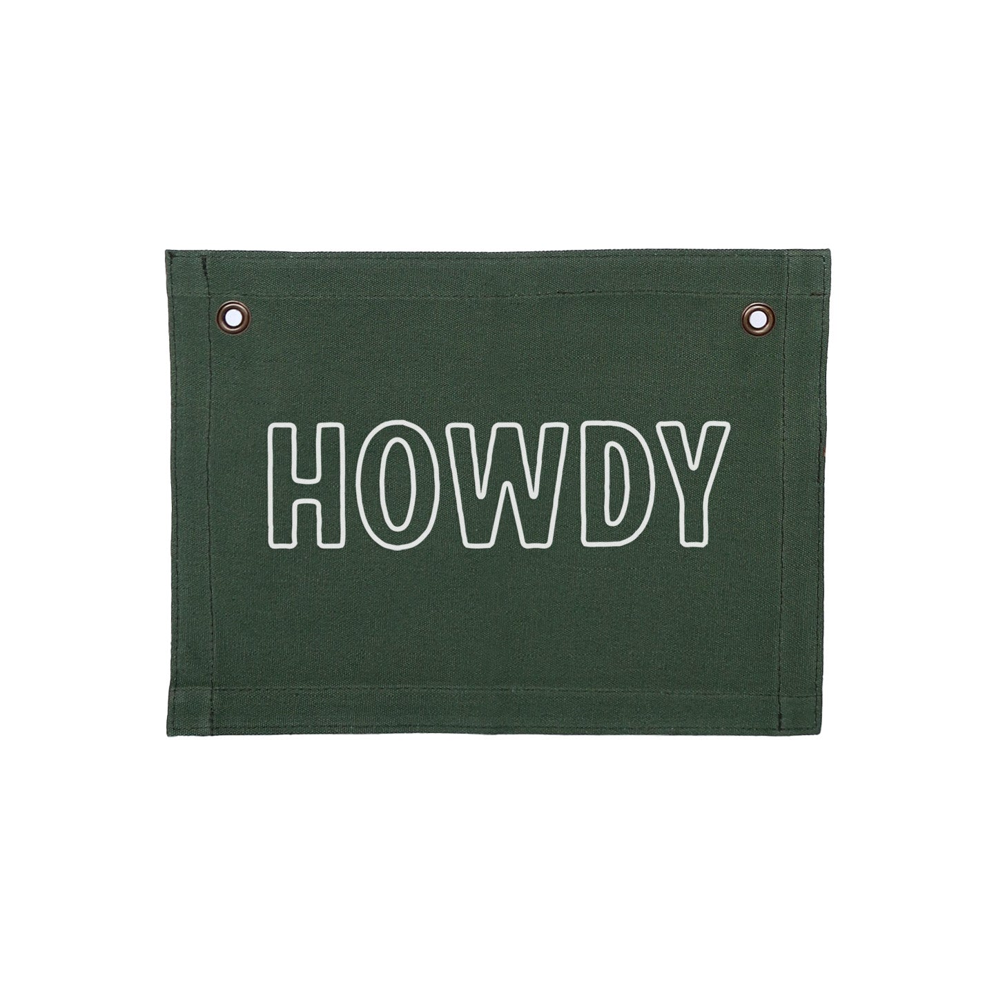 Howdy Outline Small Canvas Flag