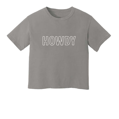 Howdy Outline Washed Crop Tee