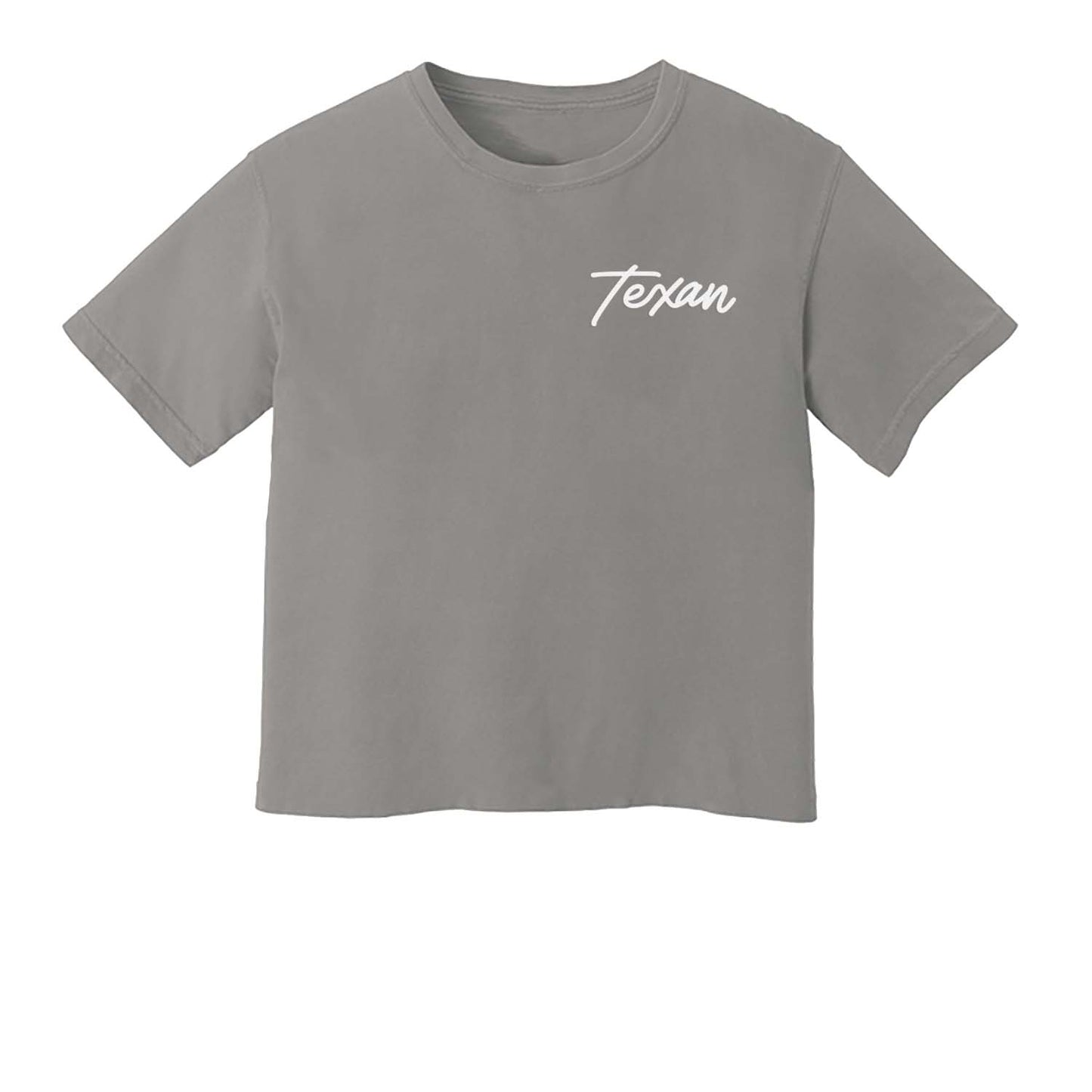 Texan Cursive Washed Crop Tee