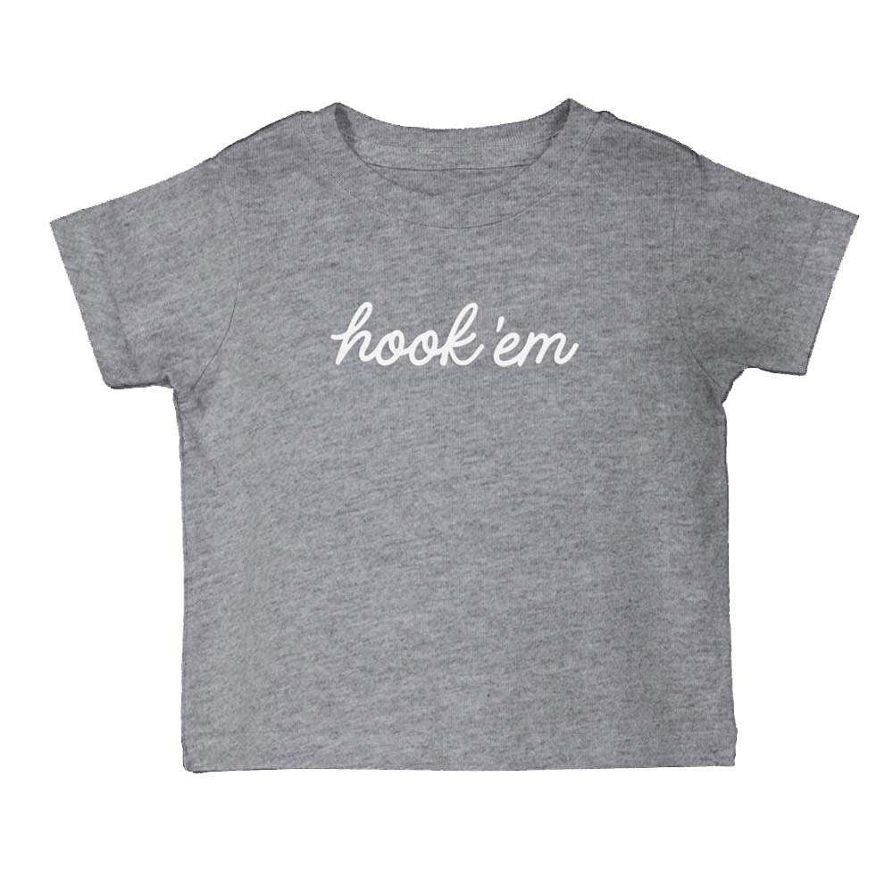 Hook 'em Cursive Kids Tee