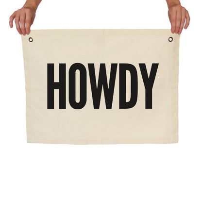 Howdy Bold Large Canvas Flag