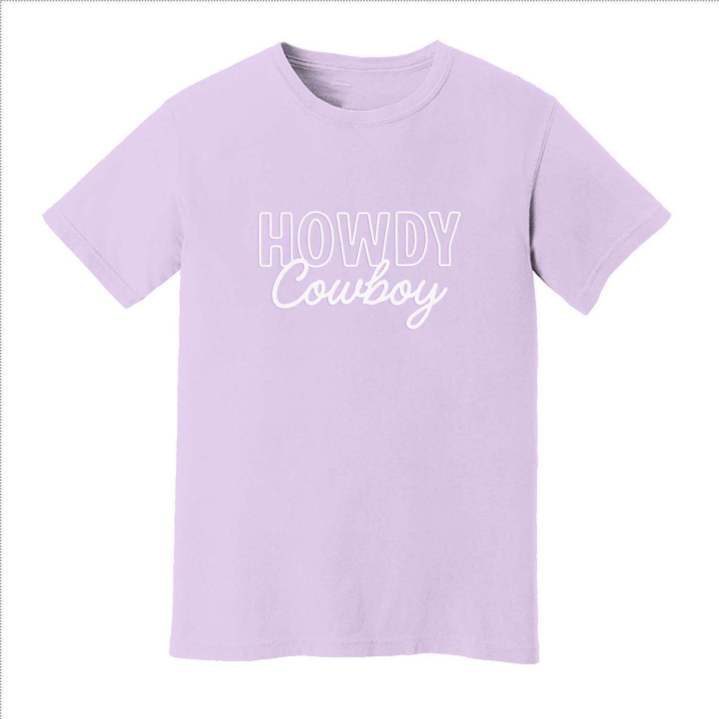 Howdy Cowboy Stacked Washed Tee