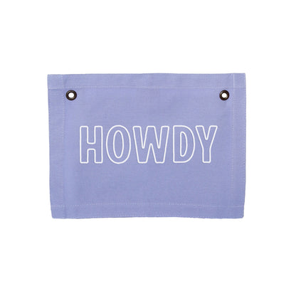 Howdy Outline Small Canvas Flag