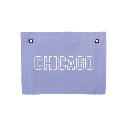 Chicago Outline Small Canvas Flag