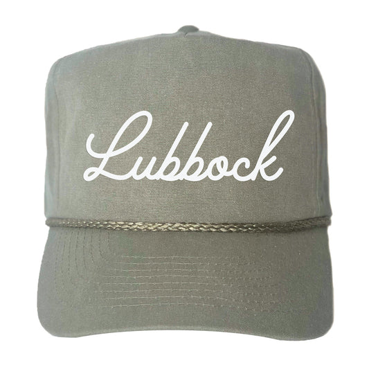 Lubbock Cursive Canvas Trucker