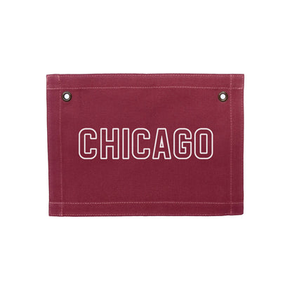 Chicago Outline Small Canvas Flag