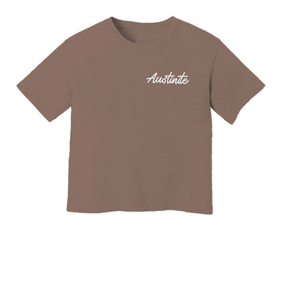 Austinite Cursive Washed Crop Tee