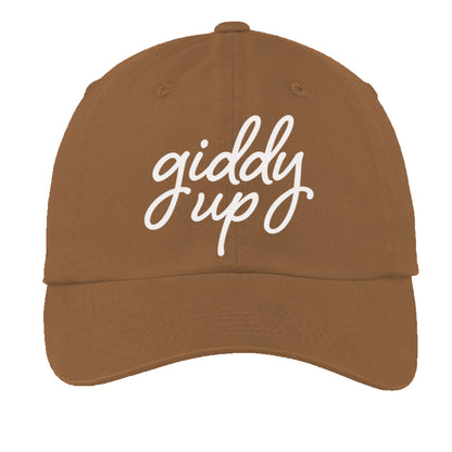 Giddy Up Cursive Stacked Baseball Cap