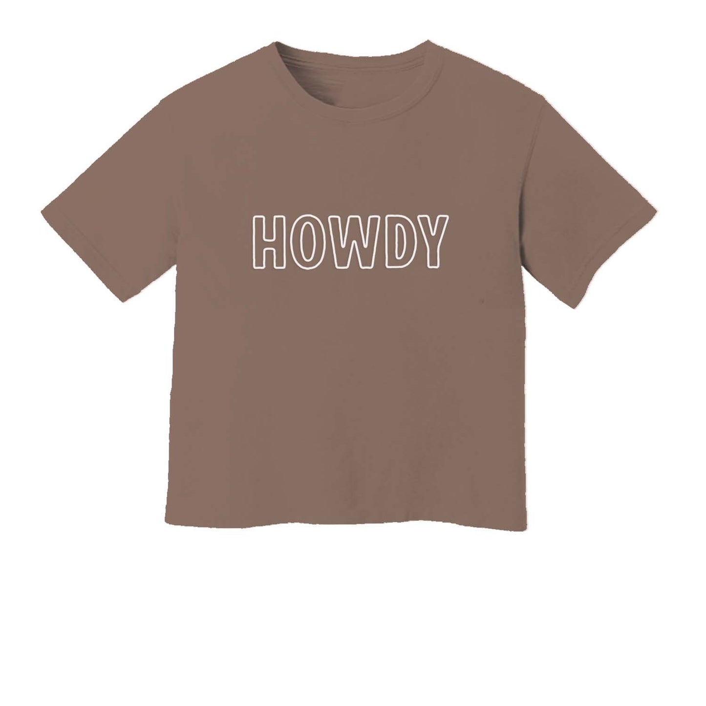 Howdy Outline Washed Crop Tee