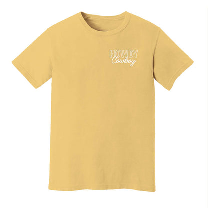 Howdy Cowboy Stacked Washed Tee