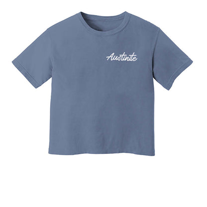 Austinite Cursive Washed Crop Tee