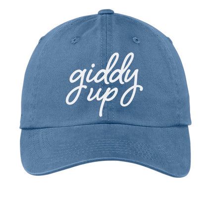 Giddy Up Cursive Stacked Baseball Cap