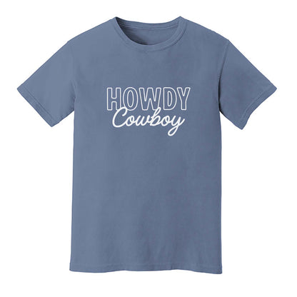 Howdy Cowboy Stacked Washed Tee