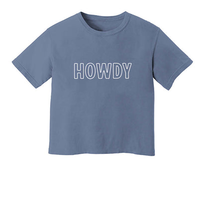 Howdy Outline Washed Crop Tee