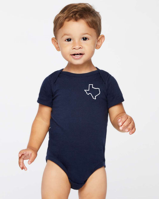 Texas Shape Outline Onesie - Navy