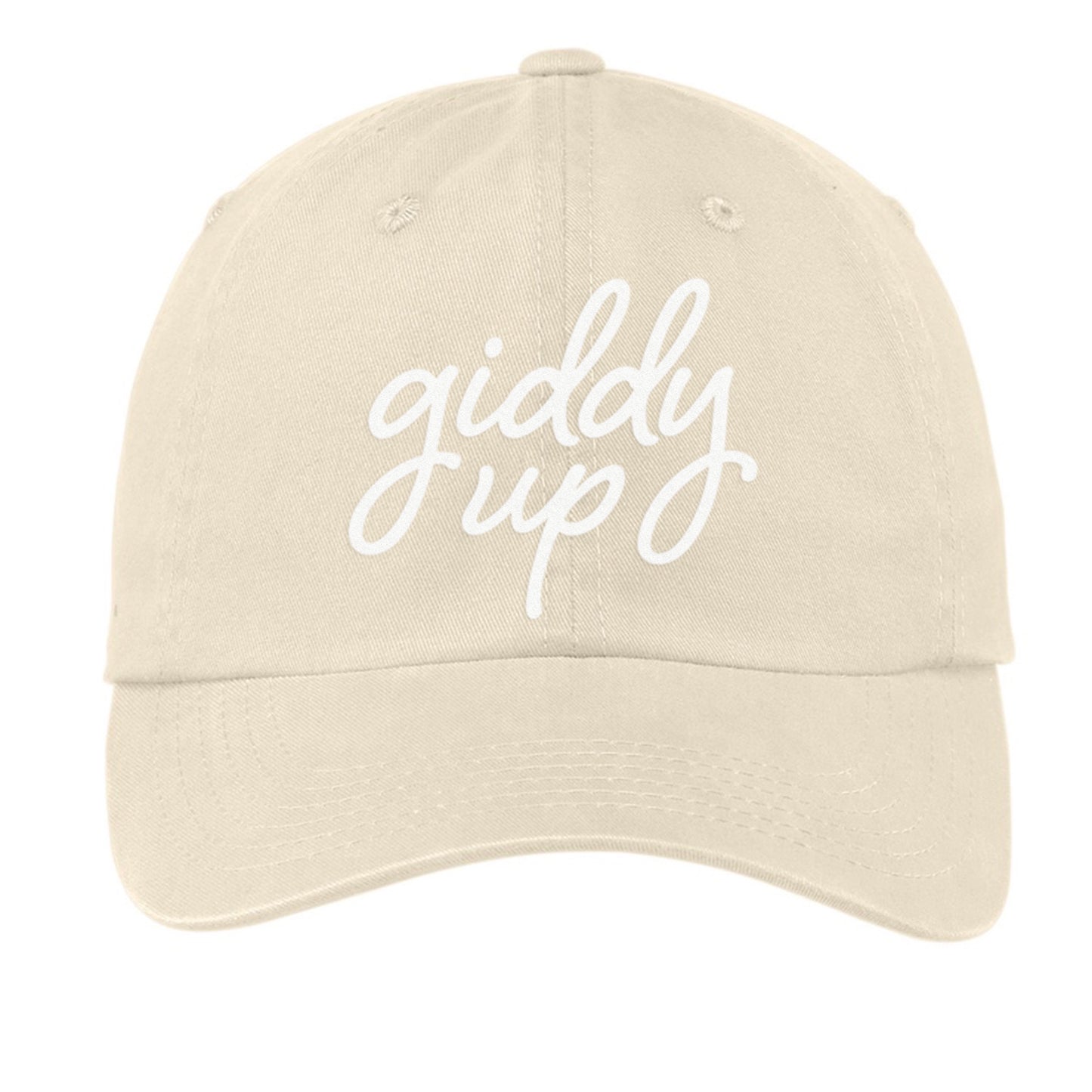 Giddy Up Cursive Stacked Baseball Cap